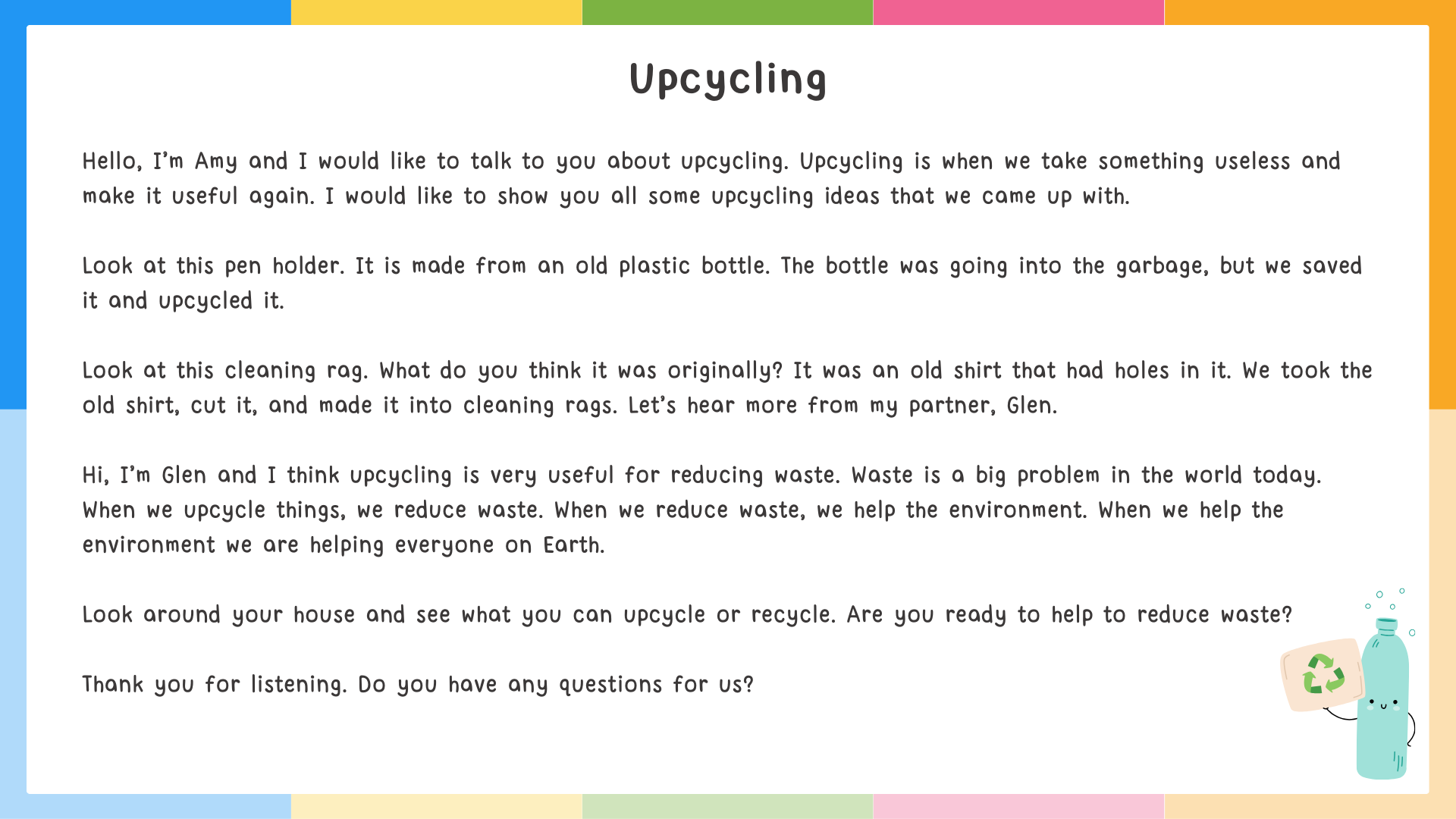 Youth Presentation Example - sample presentation layout