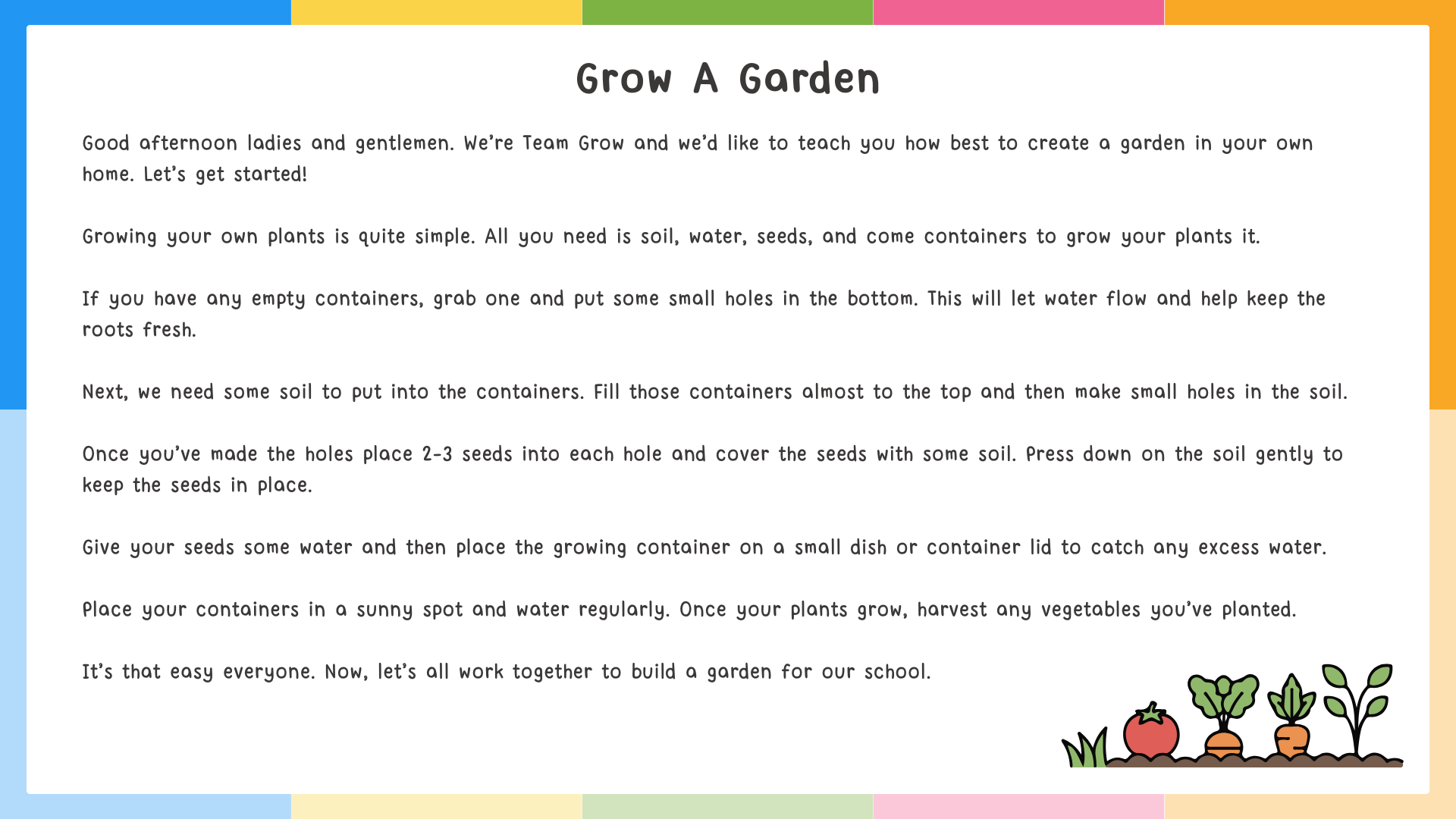 Youth Presentation Example - sample presentation layout