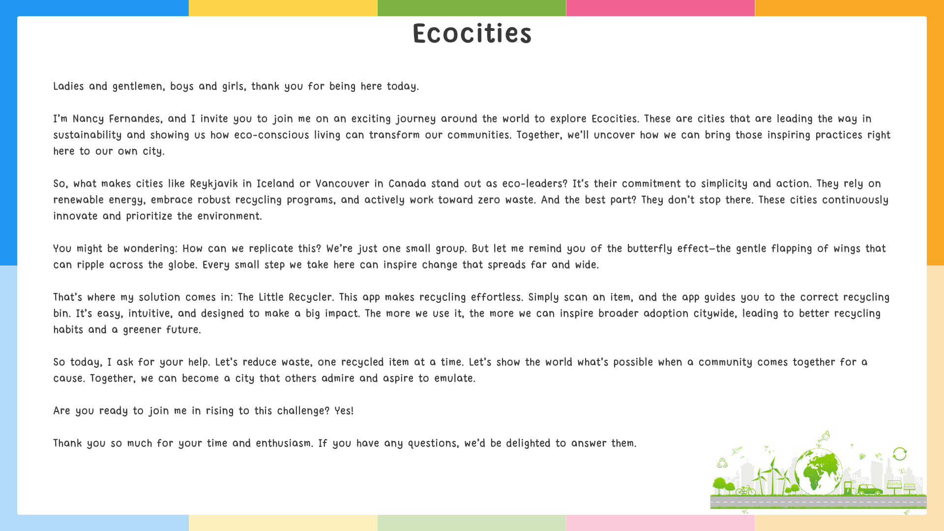 Youth Presentation Example - sample presentation layout