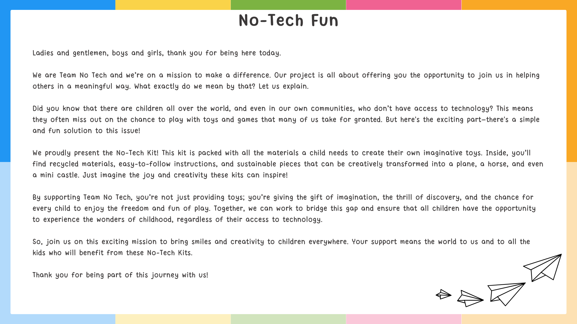 Youth Presentation Example - sample presentation layout