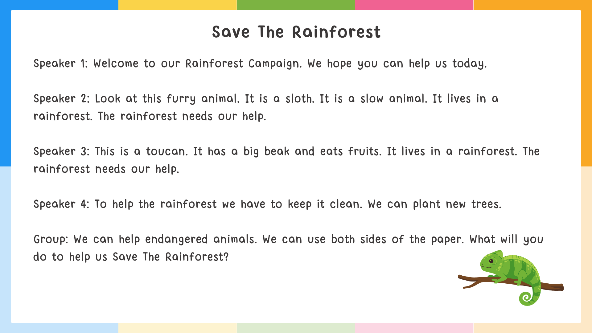 Kids' Presentation Example - sample presentation script