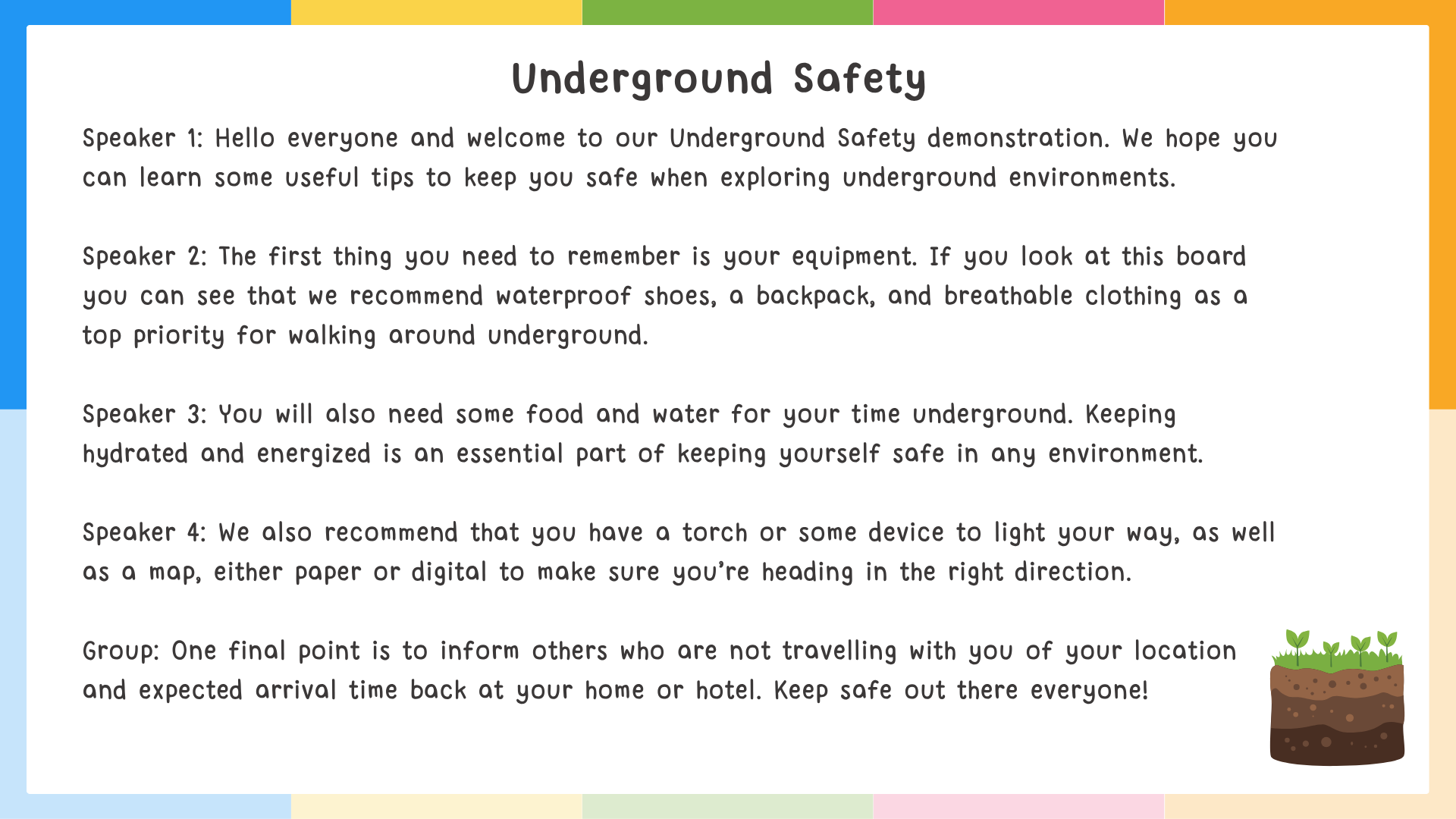 Kids' Presentation Example - sample presentation script